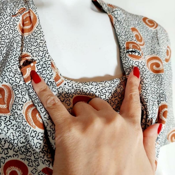 1940s rayon novelty print swirls dress vintage - Picture 4 of 12